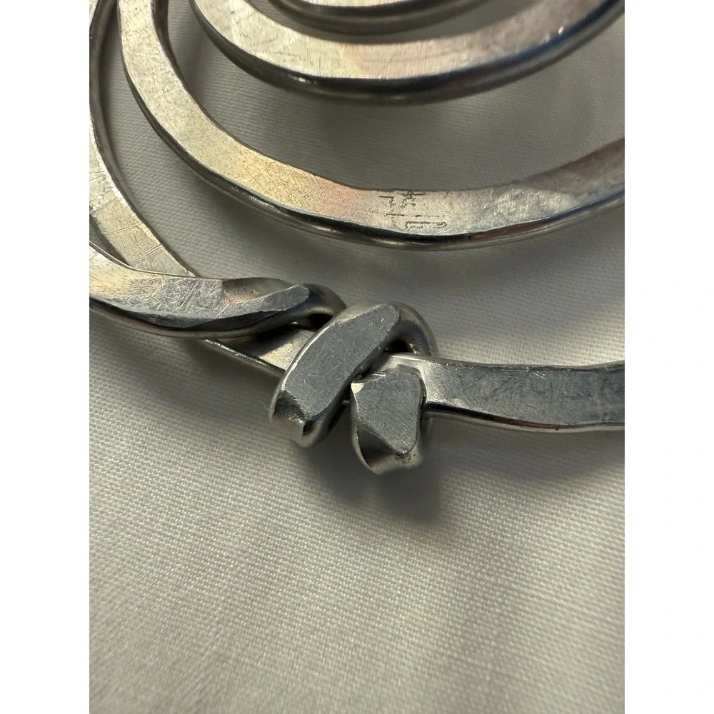 VTG Handmade Hammered Metal Spiral Coil Hair Pin Shawl Stick Artisan Boho 6